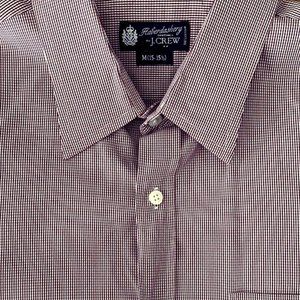 Men's JCrew Burgandy Ginham Dress Shirt - Men's M